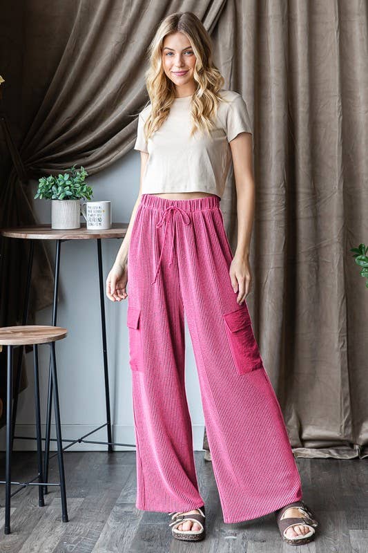 EP6780-10 SOLID URBAN RIBBED CASUAL PANTS