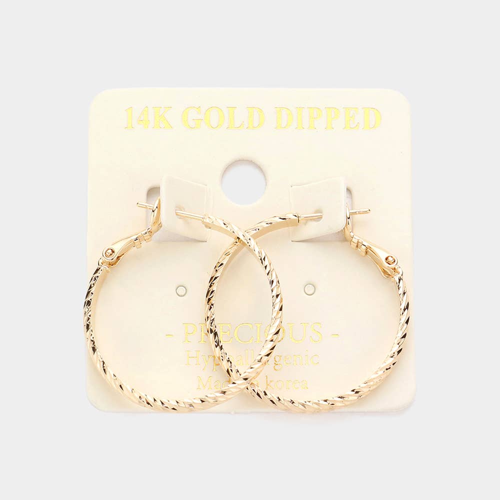 Textured Metal Hoop Earrings