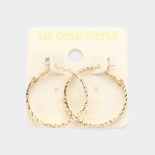Textured Metal Hoop Earrings