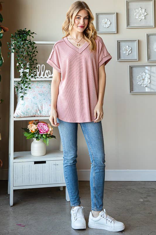 Ribbed Top Exposed Seam