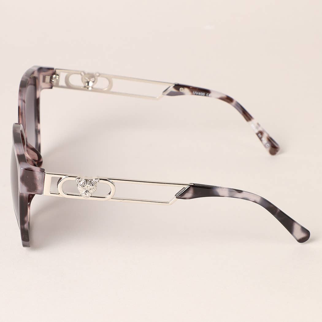 Leopard Figure Leg Two-Tone Design Sunglasses