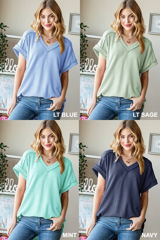 Ribbed Top Exposed Seam