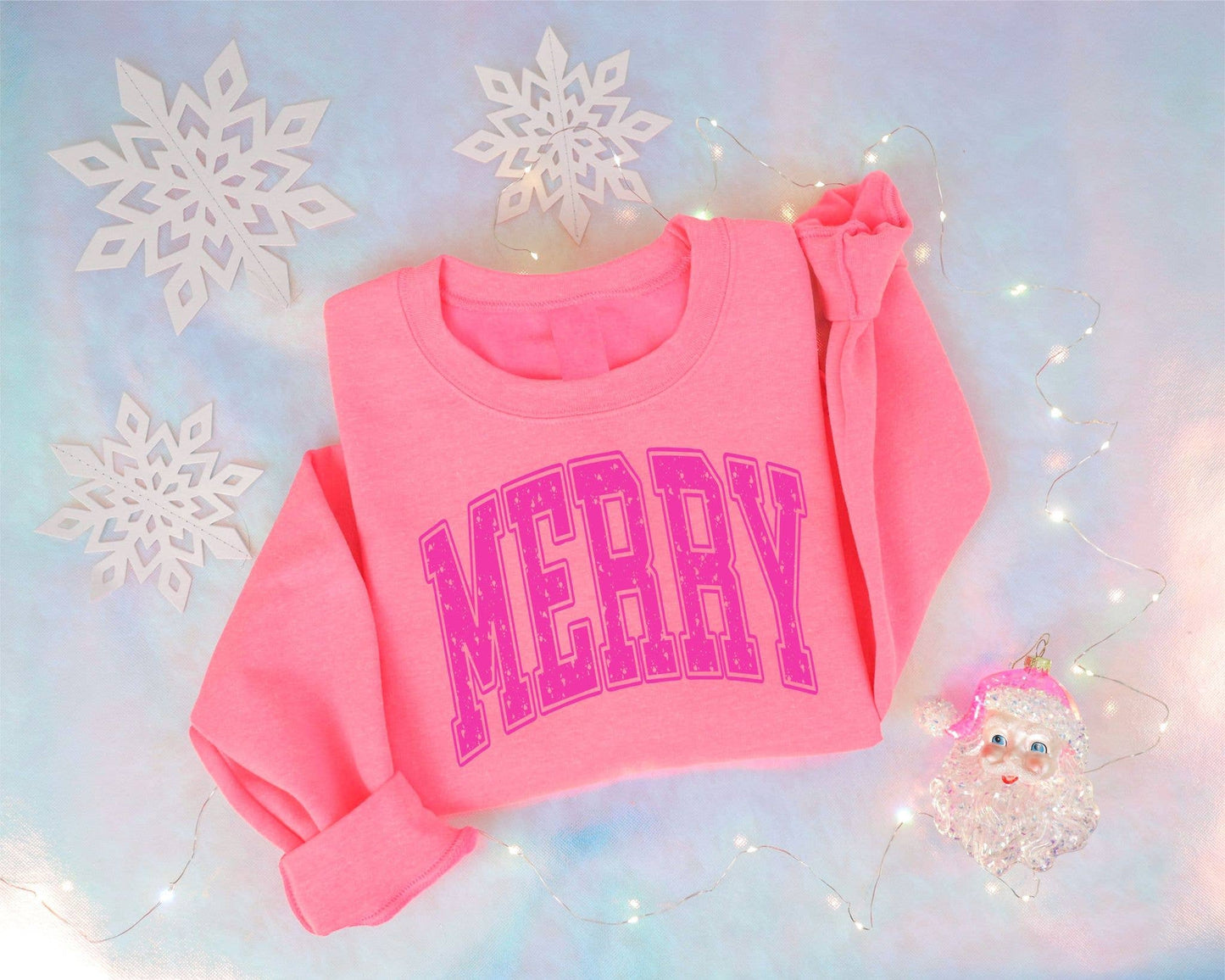 Merry pink sweatshirt crew neck