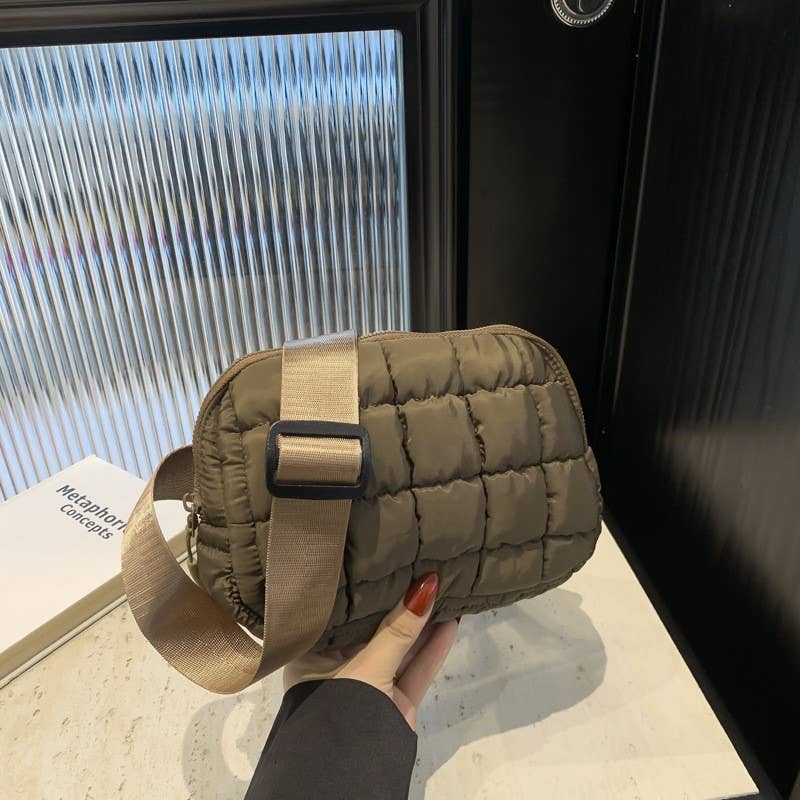 Puffer quilted sling bag