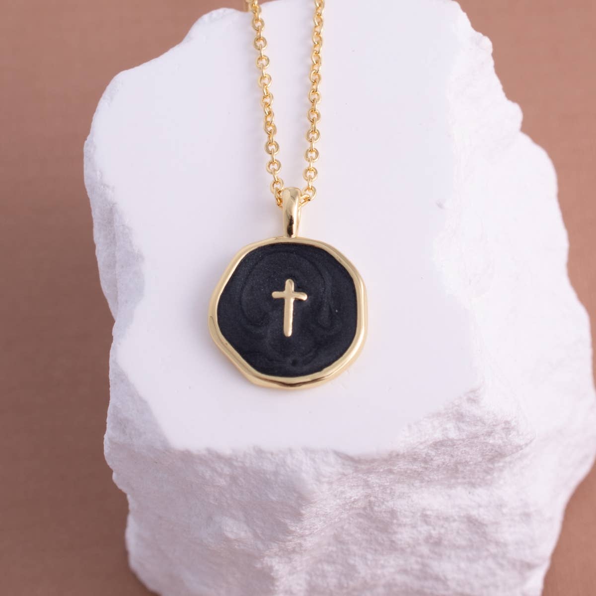 Minimal Cross Medallion Necklace