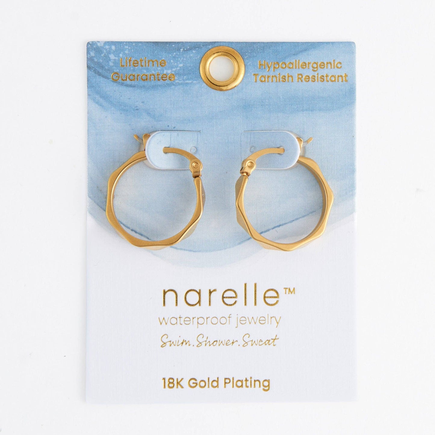 Waterproof Earrings Abstract Hoop