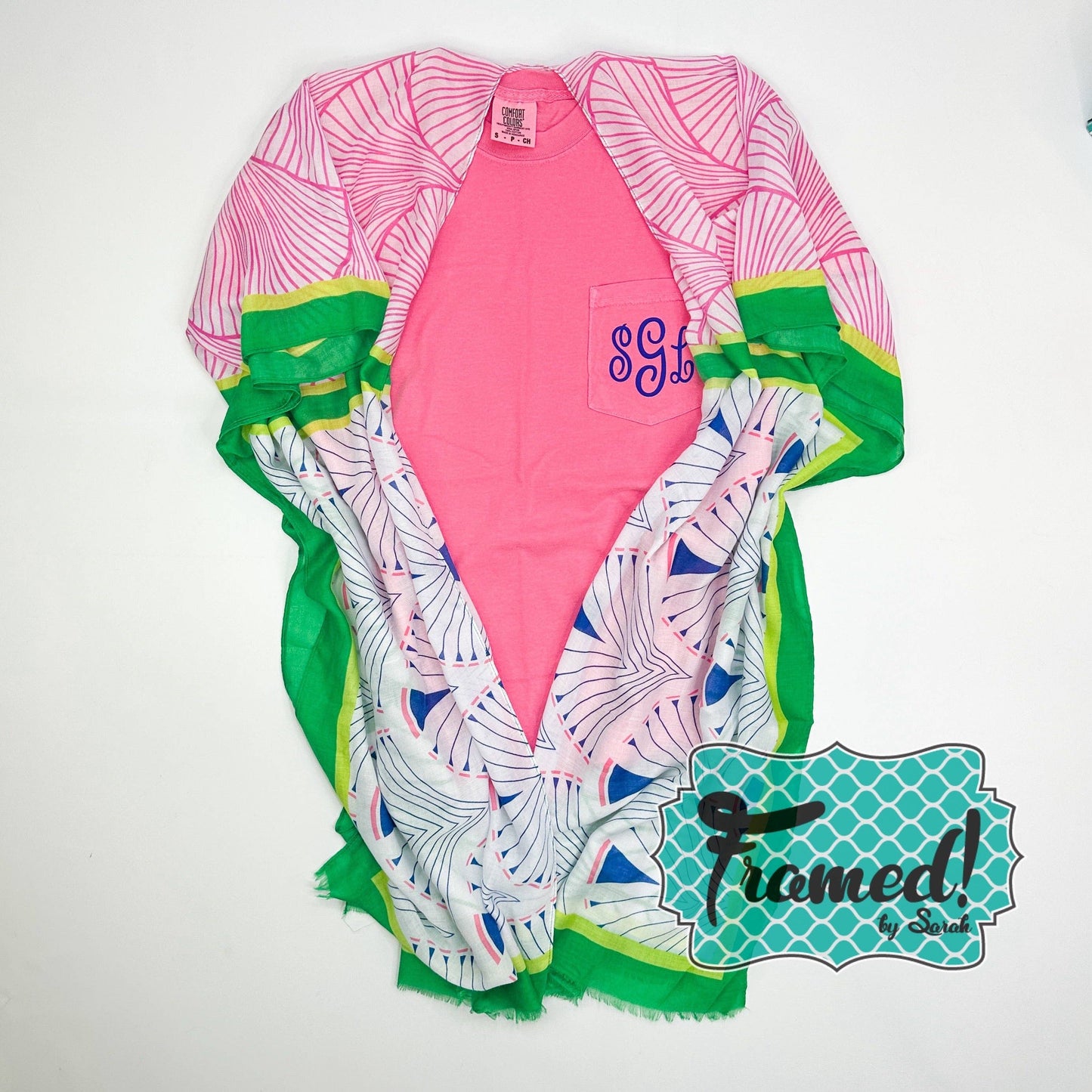 Pink, Green & Navy Kimono