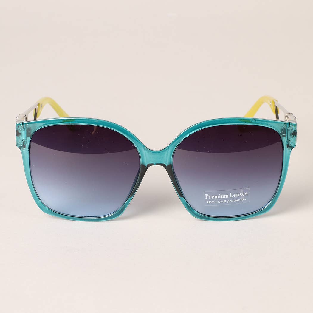 Leopard Figure Leg Two-Tone Design Sunglasses