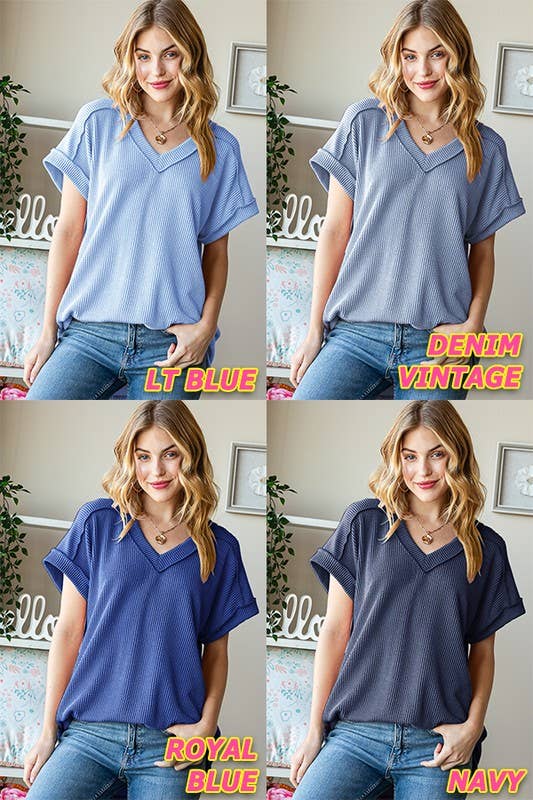 Ribbed Top Exposed Seam