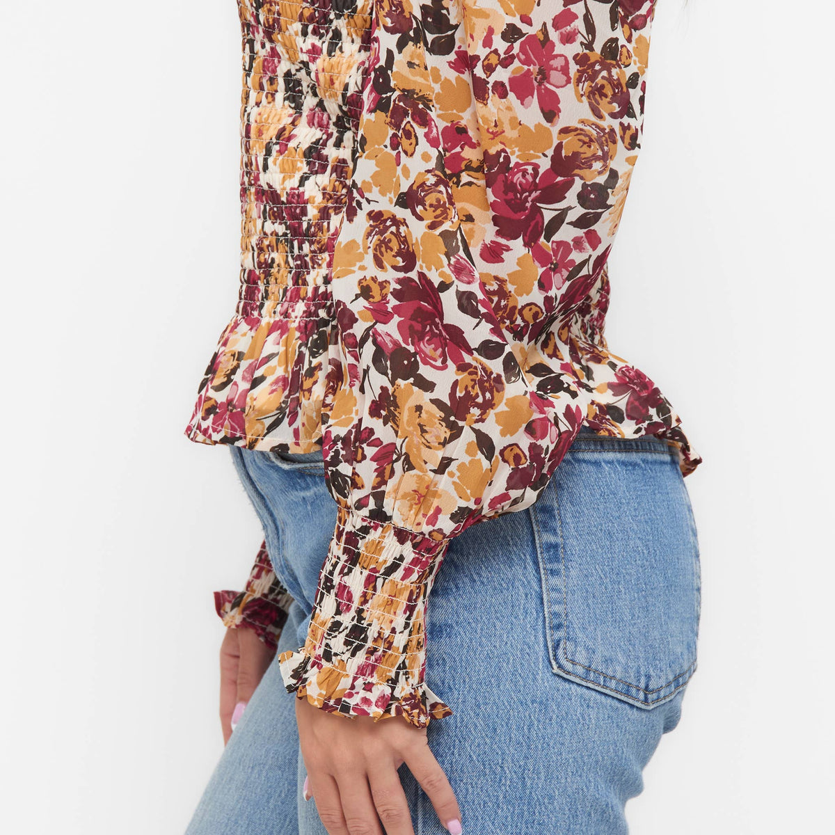 Hazel Smocked Long Sleeve Blouse