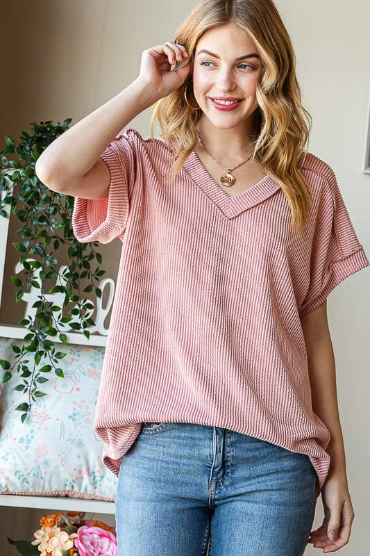 Ribbed Top Exposed Seam