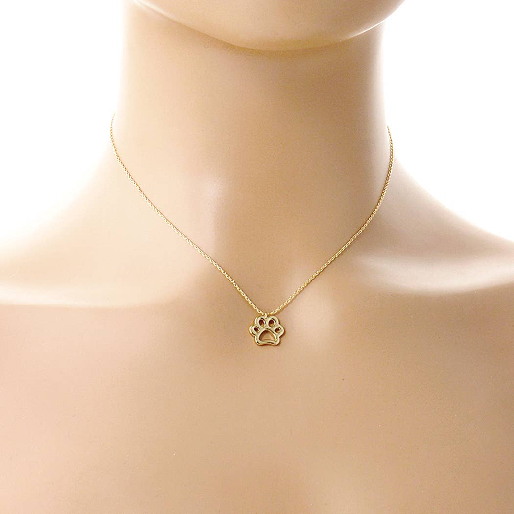Gold-Dipped Paw Necklace