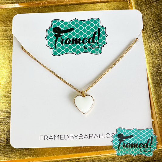 White Heart Necklace