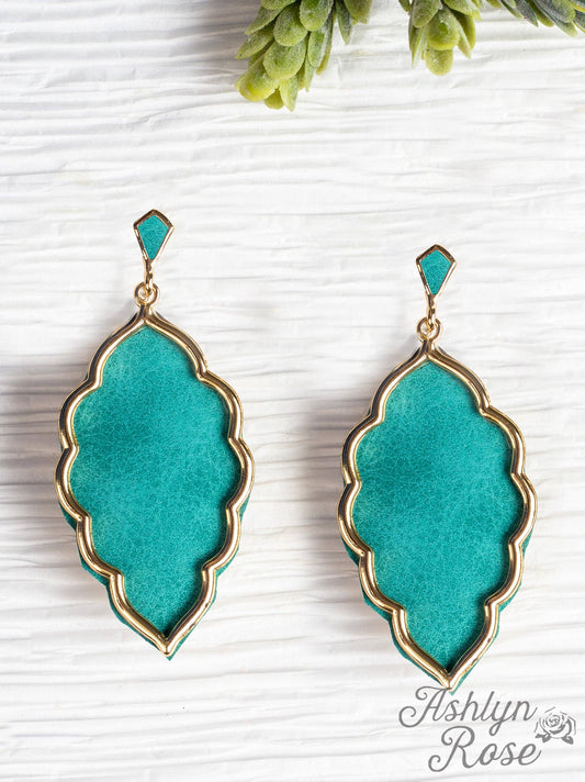 Let's Fall in Love Rain Drop Earrings with Silver Casing, Turquoise