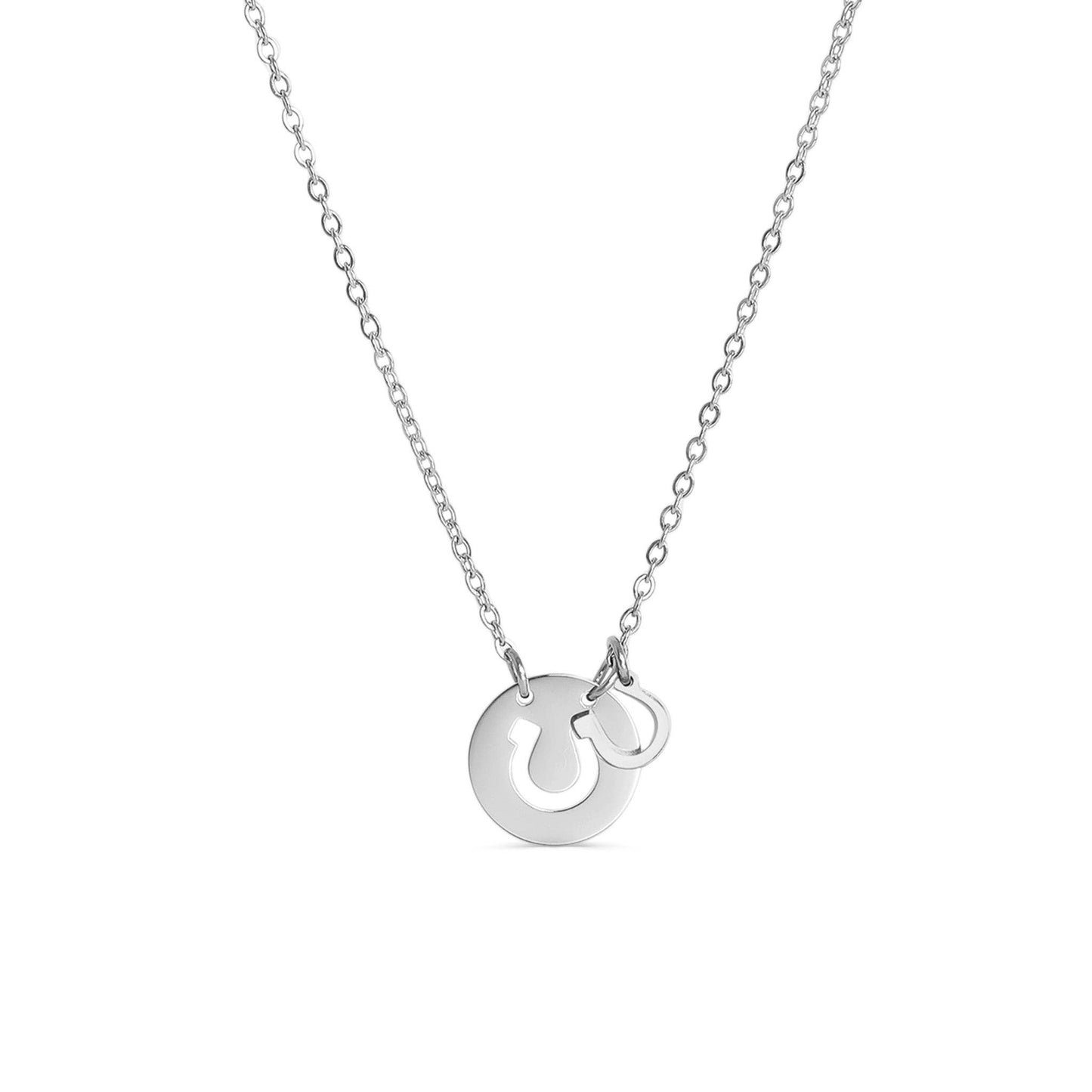 Western Stainless Steel / Gold Horseshoe Charm Necklace
