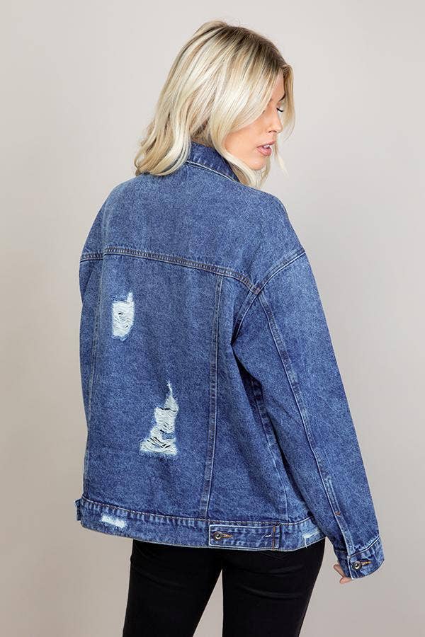 Destroyed Oversize Denim Jacket