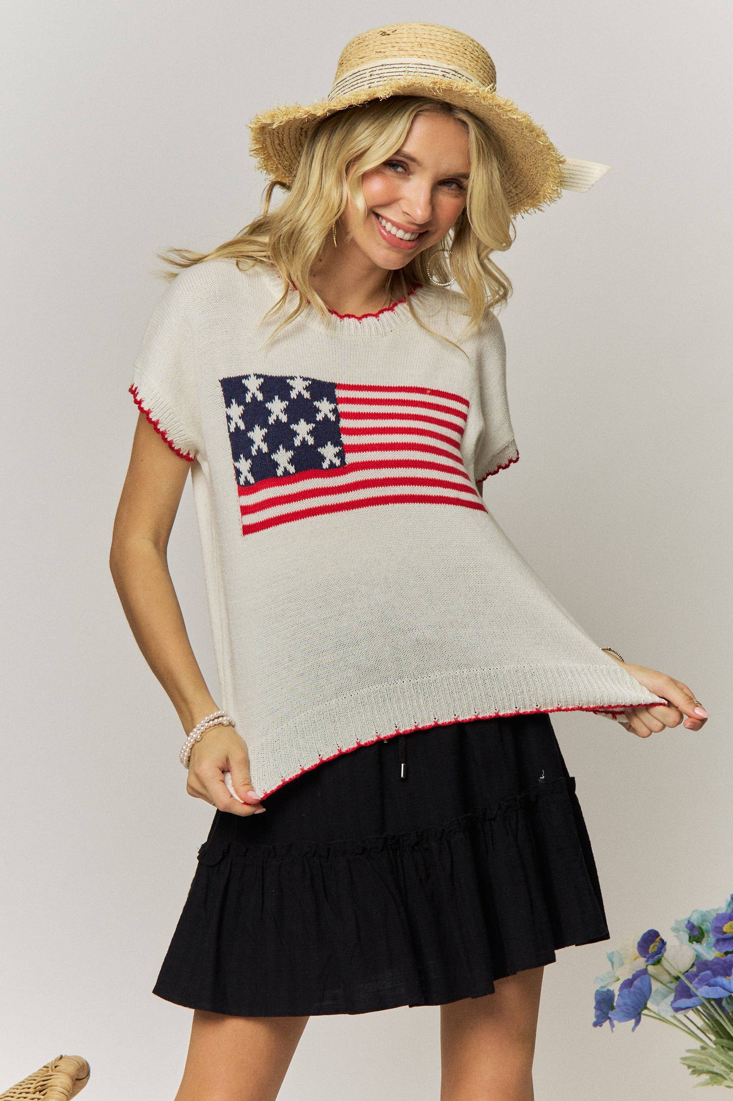 American flag knit sweater