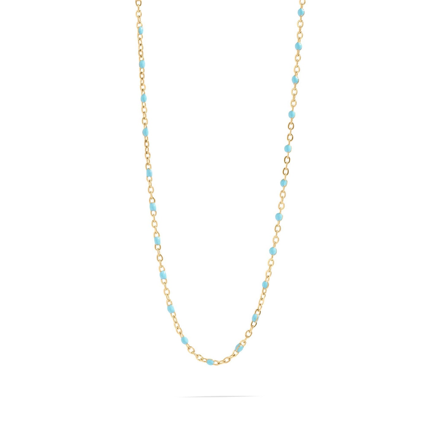 18K Gold Stainless Steel Turquoise Chain Necklace