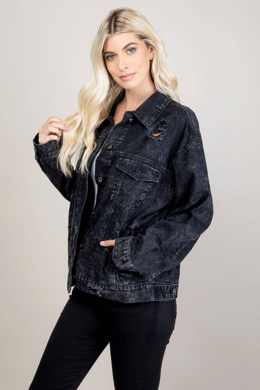 Destroyed Oversize Denim Jacket