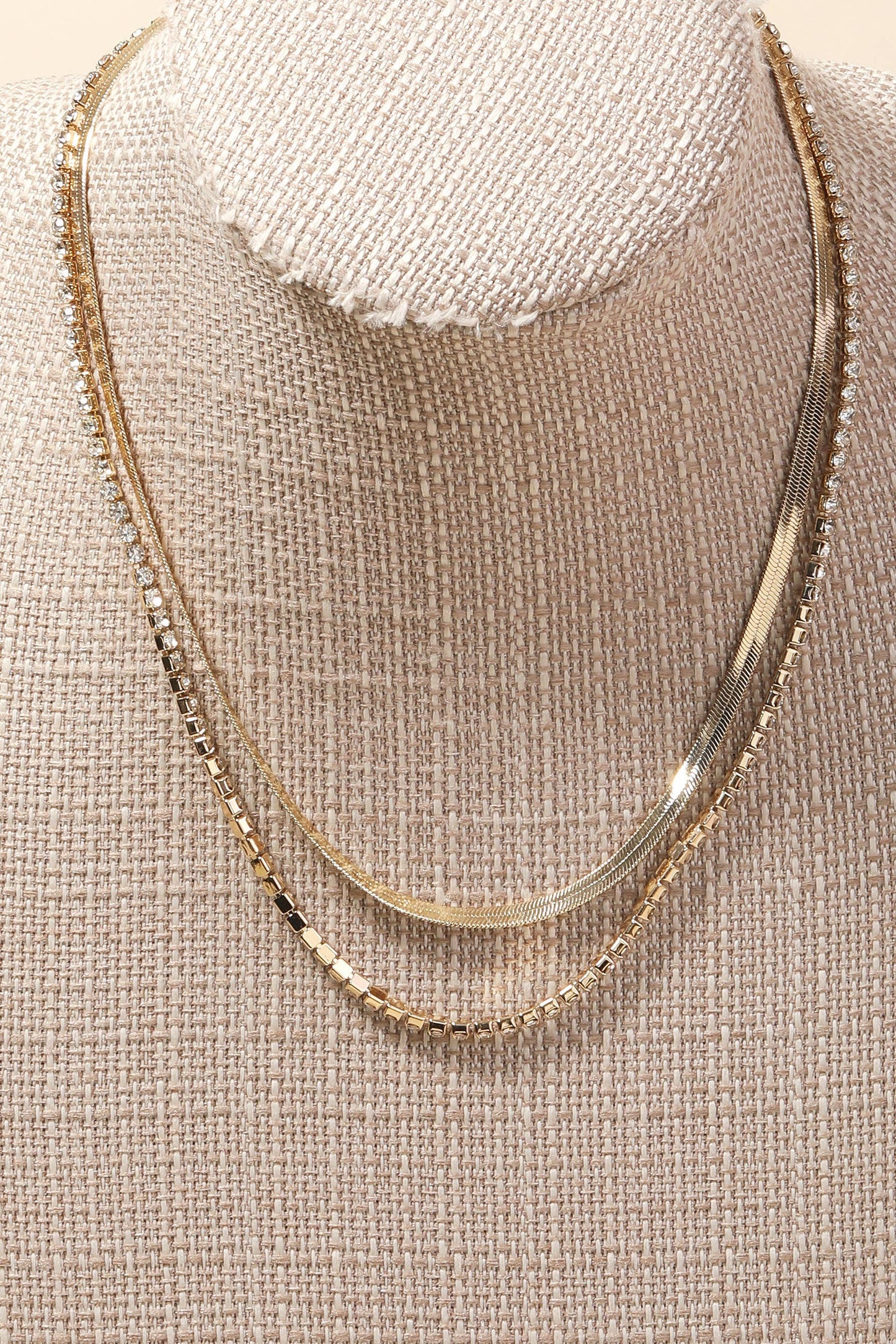 Stud And Snake Chain Necklace