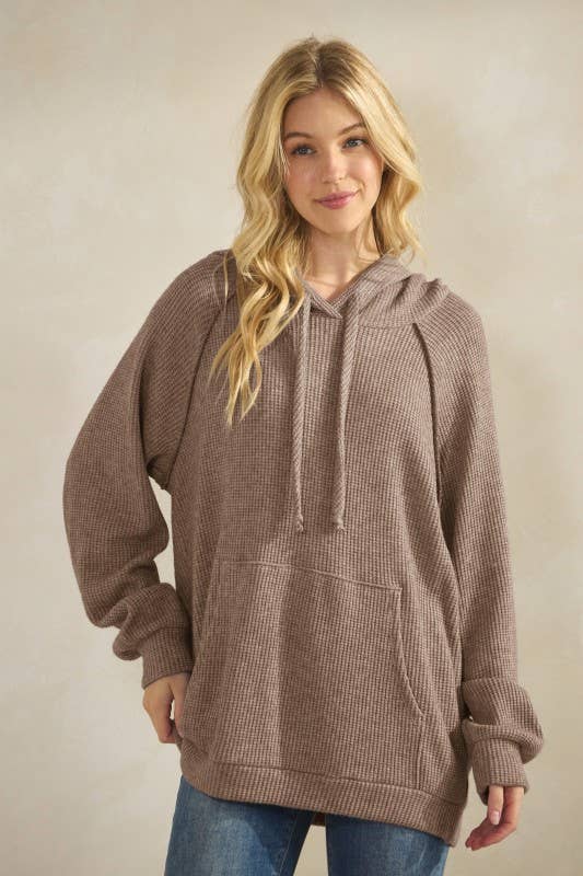 Waffle hoodie Mocha/Denim