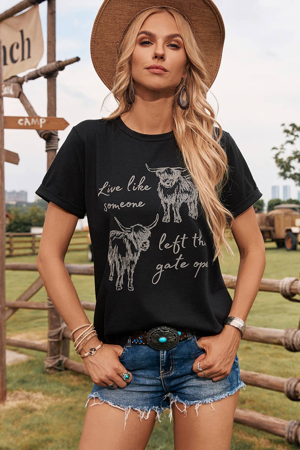 Cow Print Westen Tee
