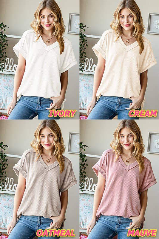 Ribbed Top Exposed Seam
