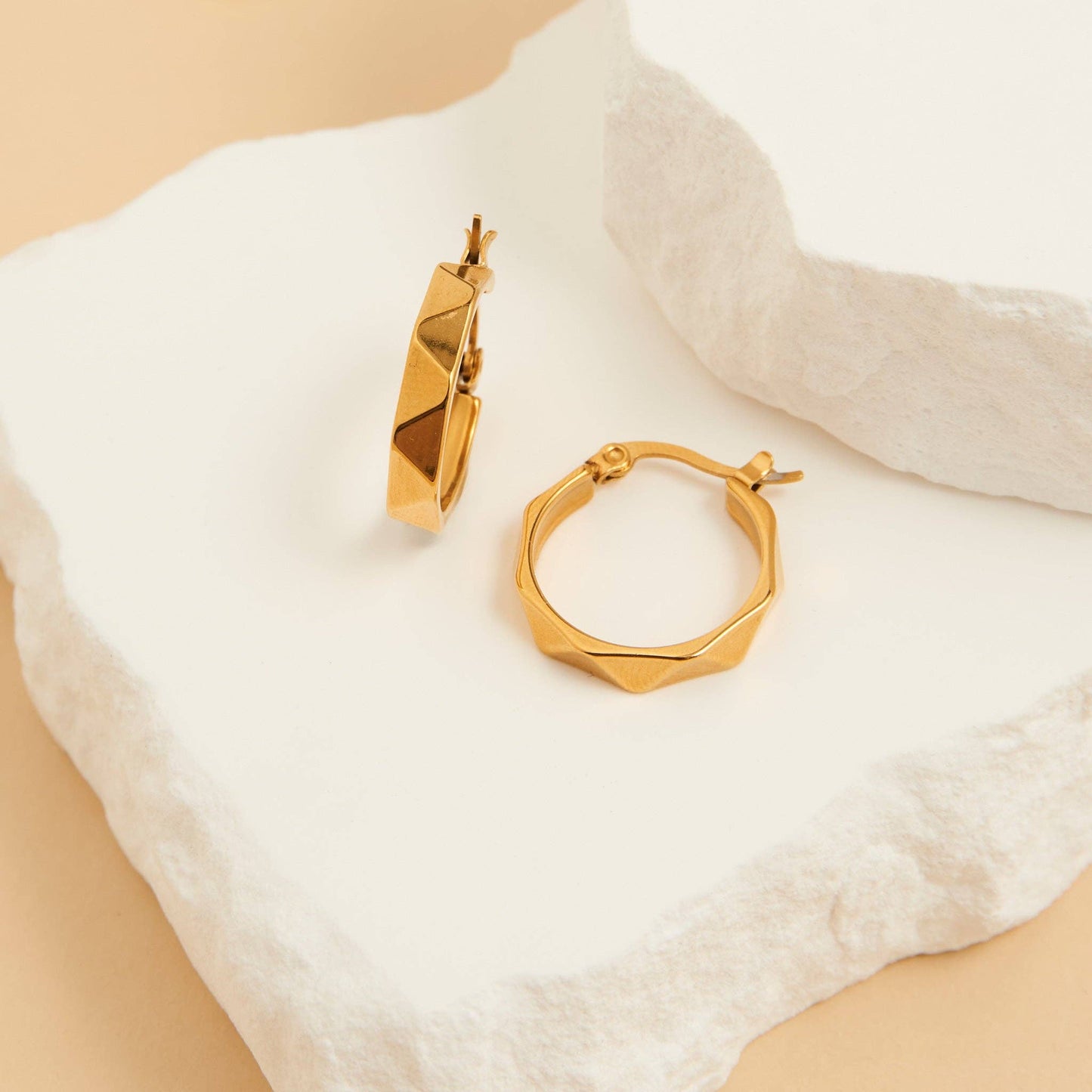 Waterproof Earrings Abstract Hoop