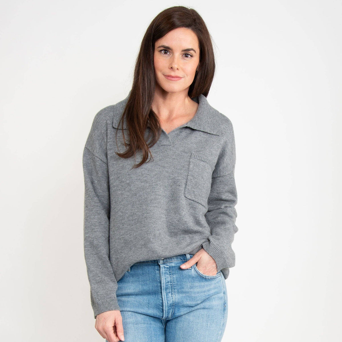 Hudson Relaxed Fit Collared Sweater