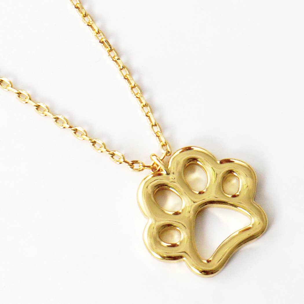 Gold-Dipped Paw Necklace
