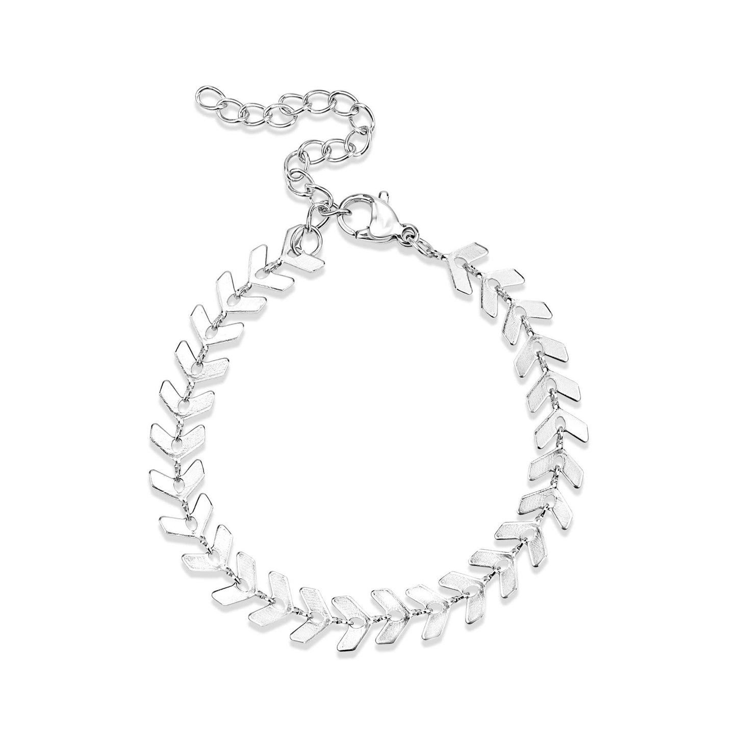 Stainless Steel Chevron Chain Bracelet