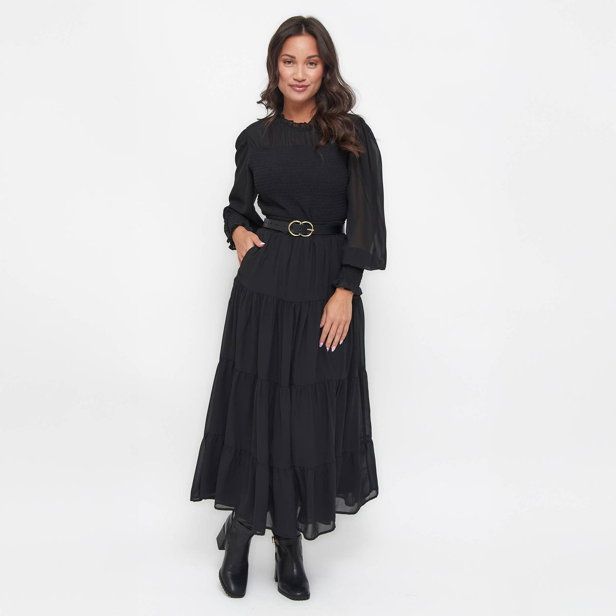 Hazel Smocked Long Sleeve Blouse