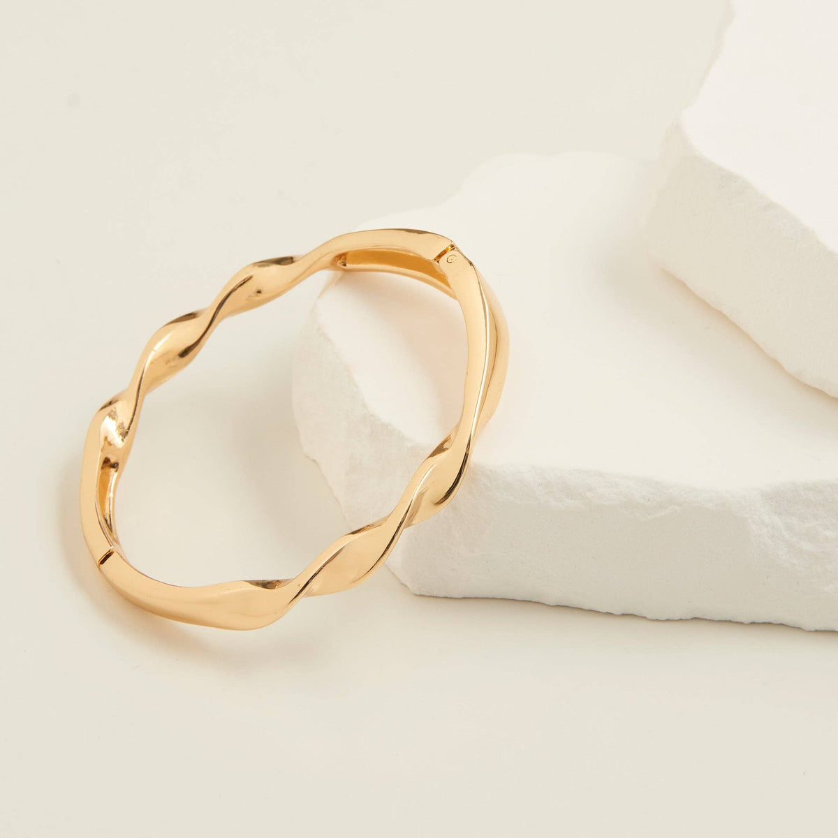Twisted Hinged Cuff Bracelet