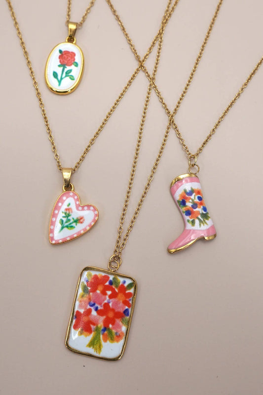 Vintage Painted Necklace