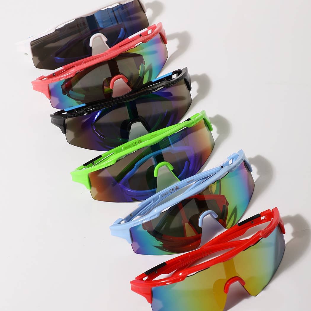 Sport Wraparound Shield Sunglasses