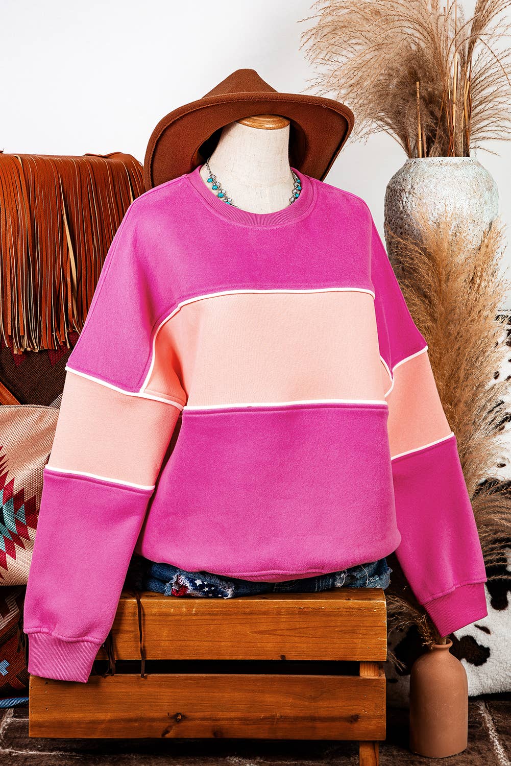 Colorblock Drop Shoulder Sweatshirt