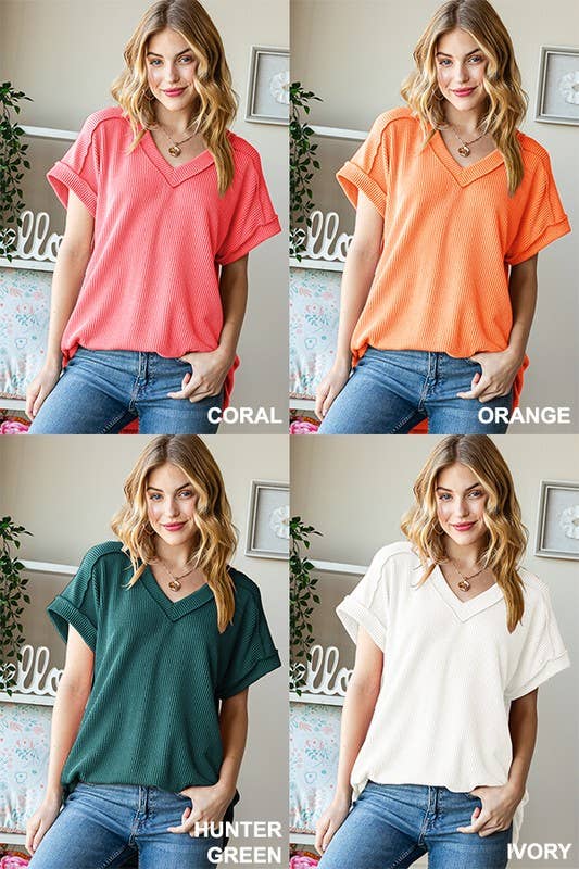 Ribbed Top Exposed Seam