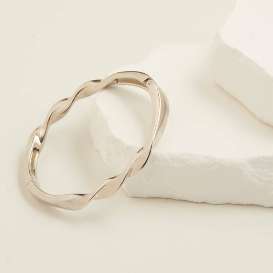 Twisted Hinged Cuff Bracelet
