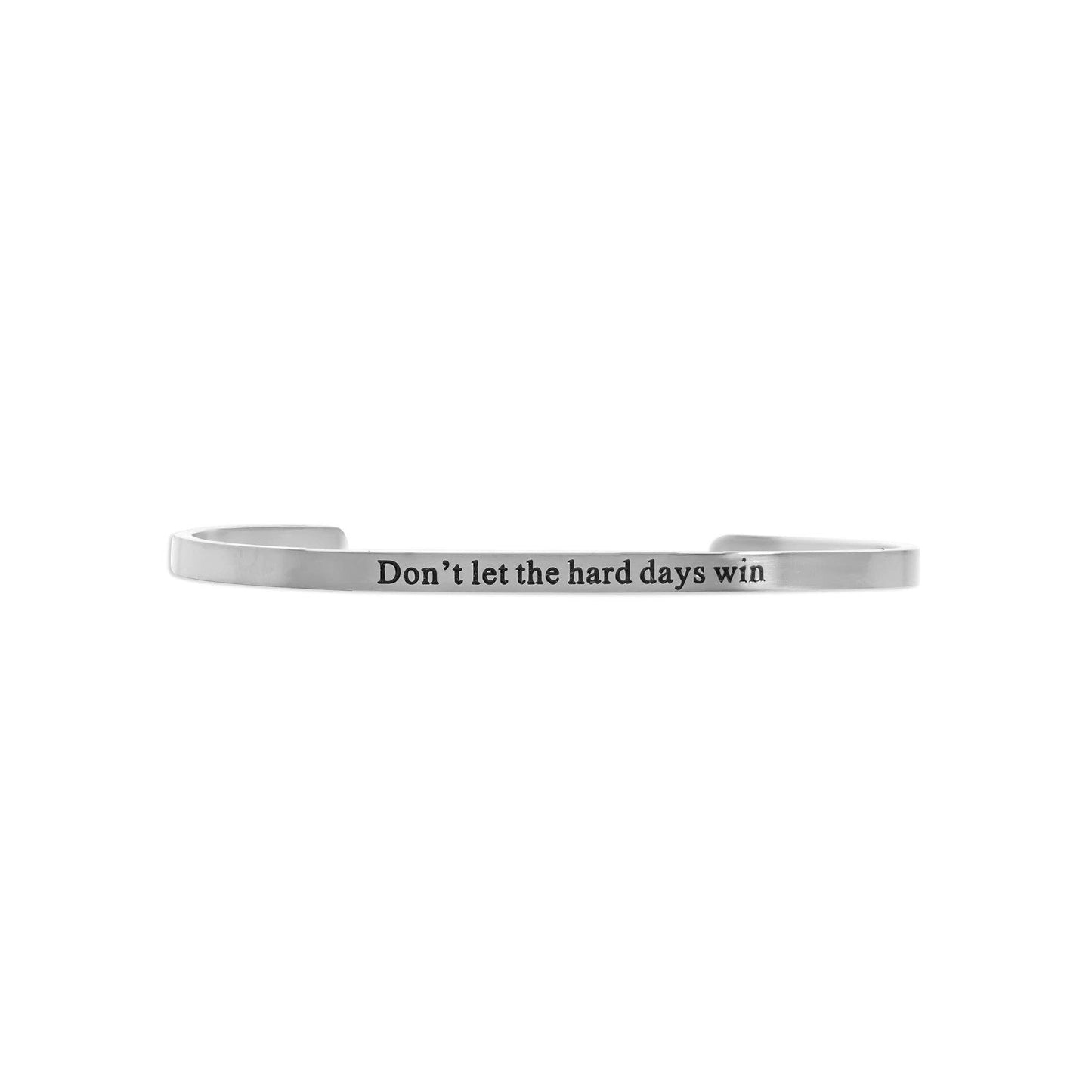 18K Gold Dont let Hard Days Win Engraved Bangle Bracelet