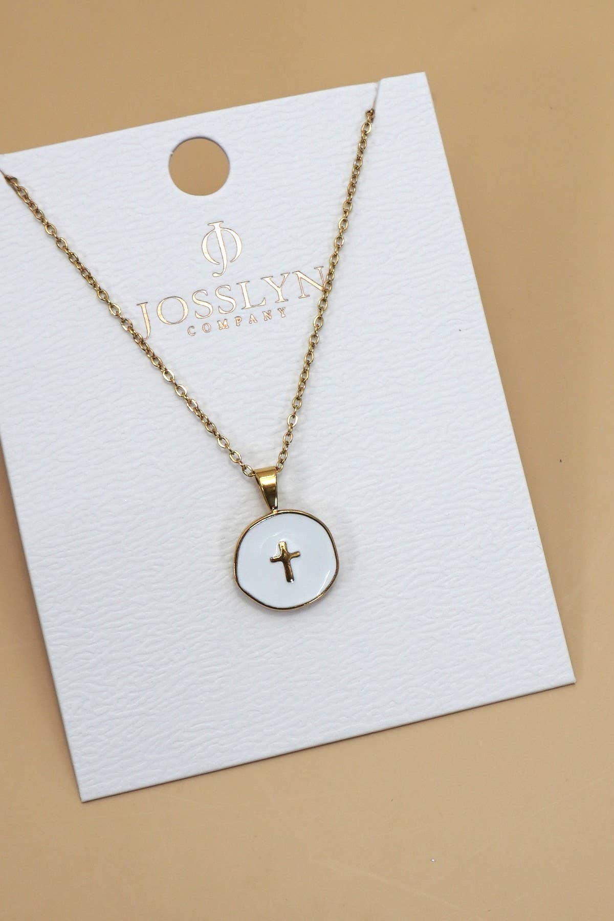 Cross coin necklace