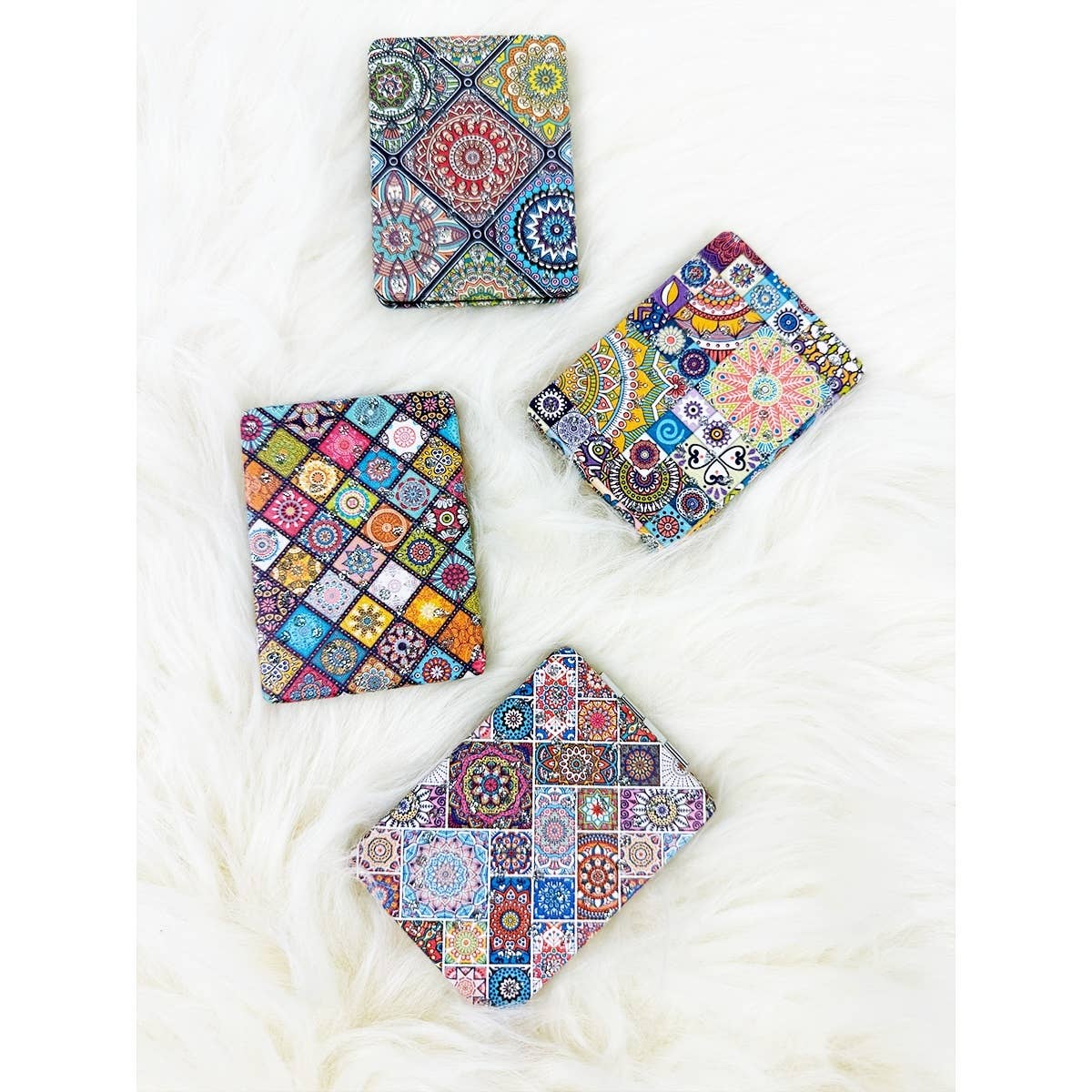 Mixed Pattern Double Sided Square Cosmetic Mirror