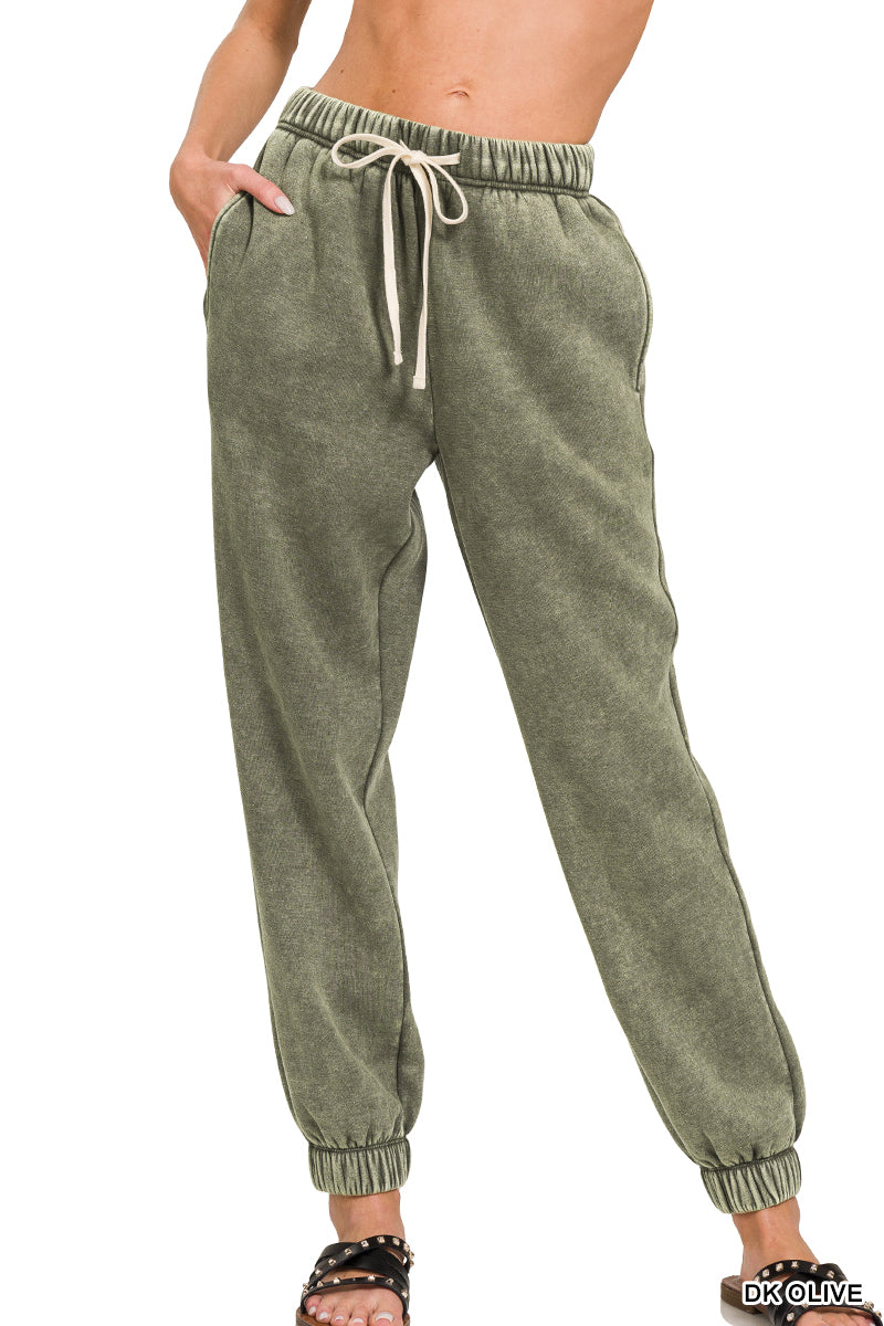 Zenana Acid Wash Joggers