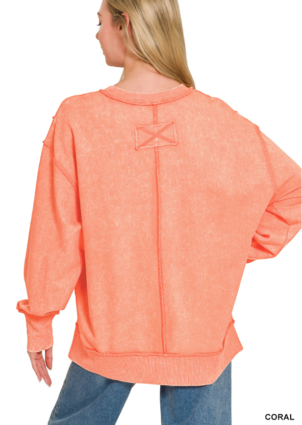 French Terry Exposed Seam Pullover