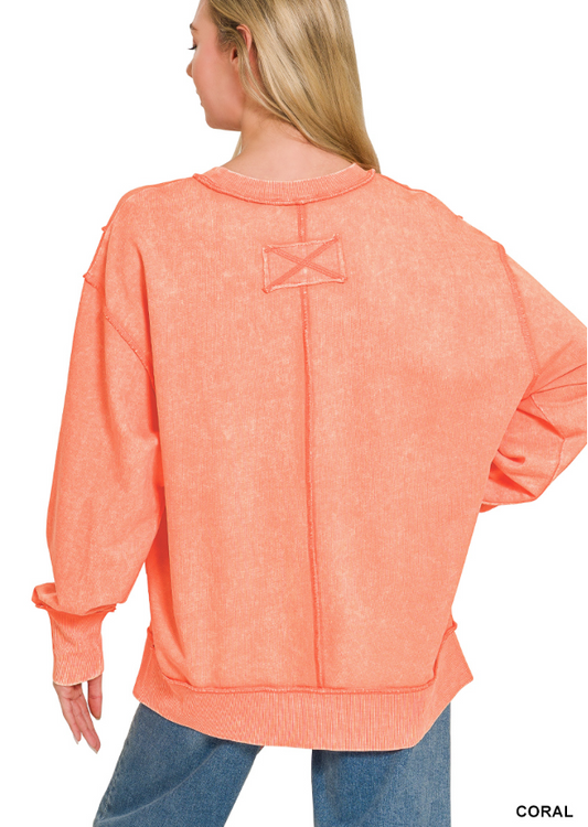 French Terry Exposed Seam Pullover