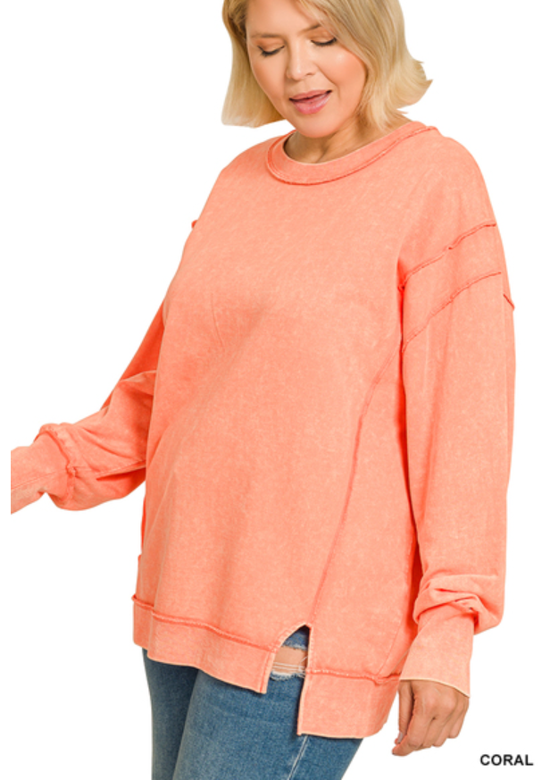 French Terry Exposed Seam Pullover
