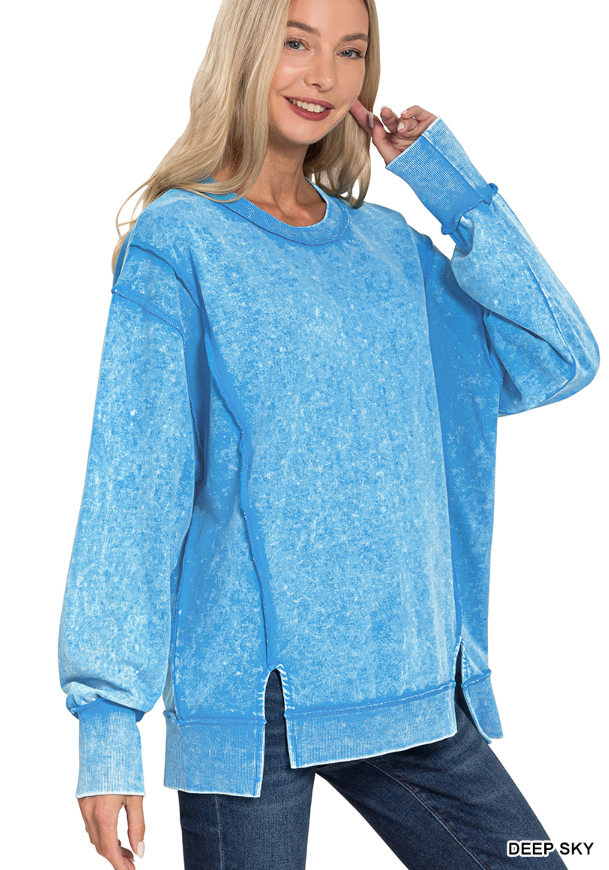 French Terry Exposed Seam Pullover