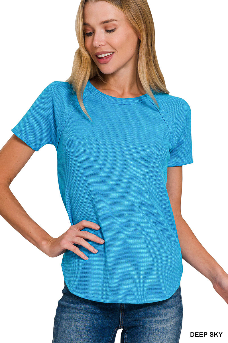 Zenana Waffle Short Sleeve