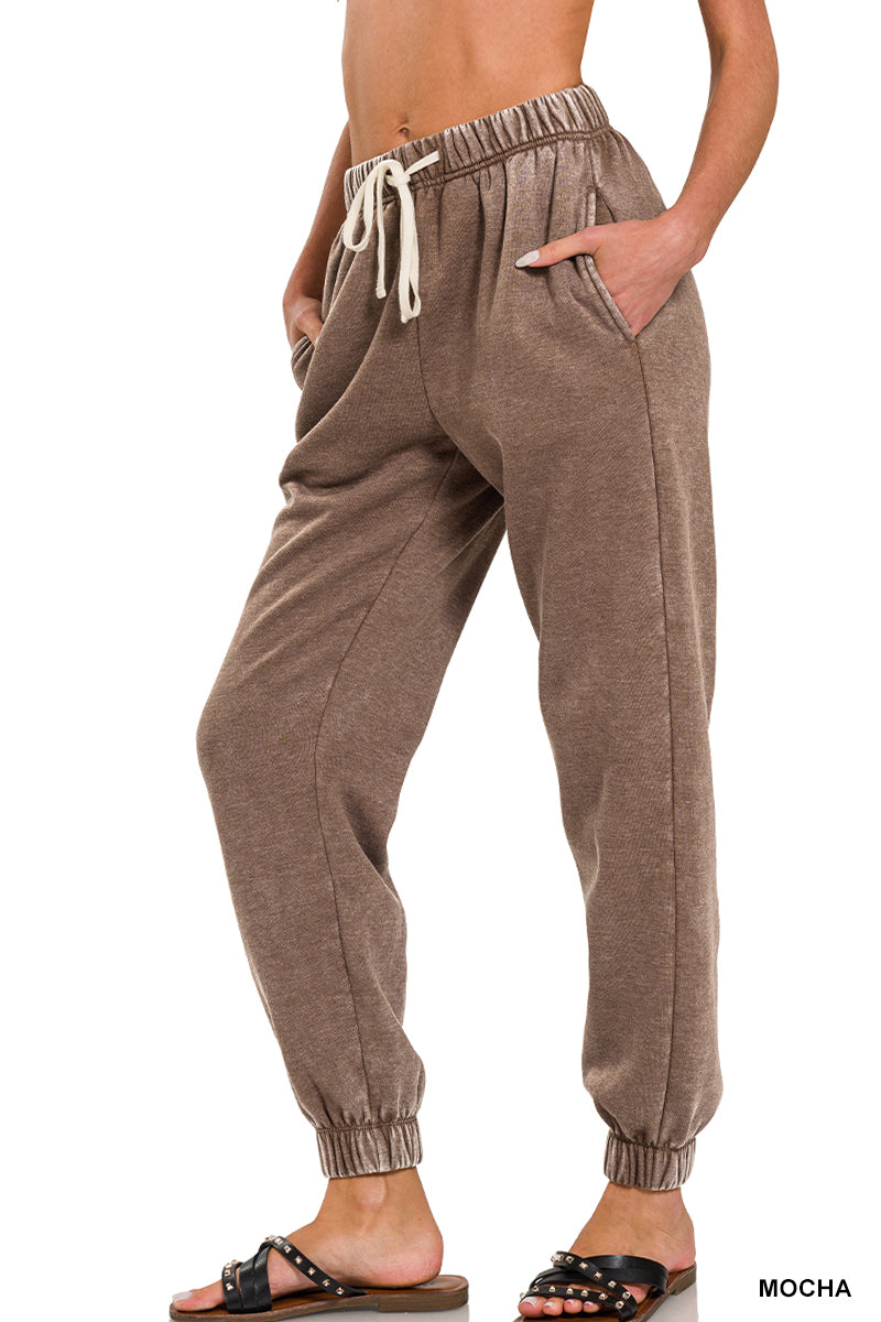 Zenana Acid Wash Joggers