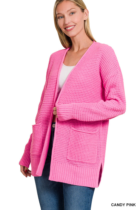 Candy pink cardigan sweater