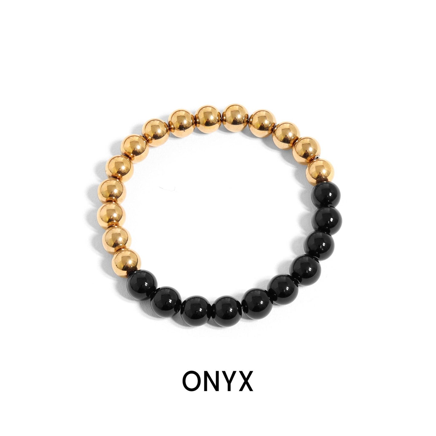 18K Gold Stainless Steel Beaded Stretch Bracelets